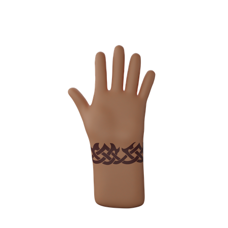 Free Arrêtez le geste de la main avec un tatouage à portée de main  3D Illustration