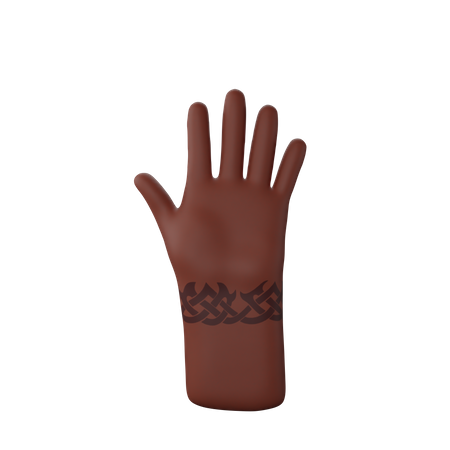 Free Stop hand gesture with tattoo on hand  3D Illustration