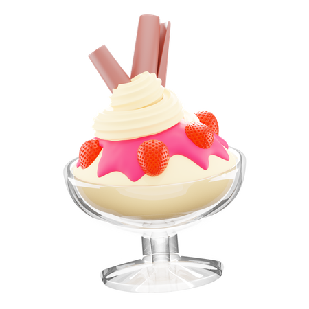 Free Strawberry Ice Cream  3D Icon