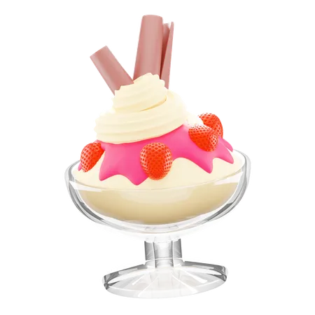 Free Strawberry Ice Cream  3D Icon