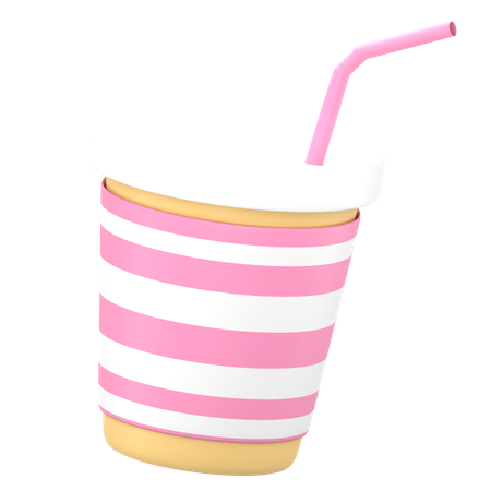 Free Strawberry Milkshake  3D Icon