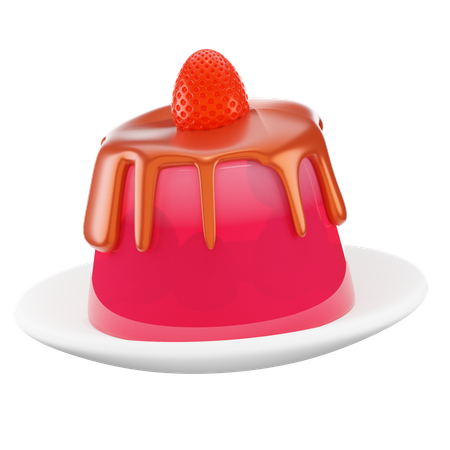 Free Strawberry Pudding  3D Icon