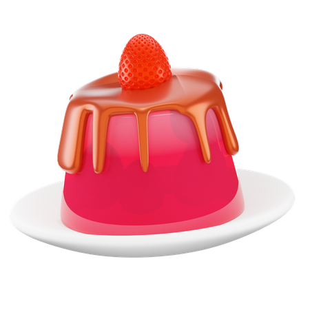 Free Strawberry Pudding  3D Icon