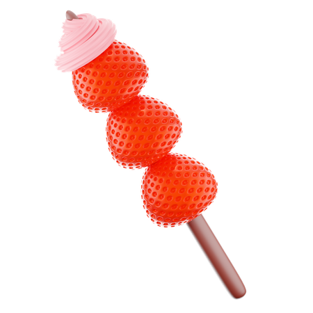 Free Strawberry Stick  3D Icon