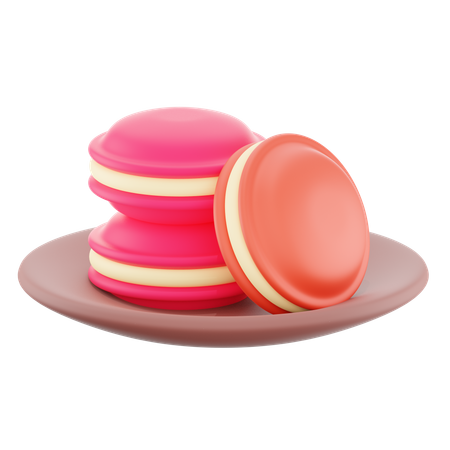 Free Strawberrymacaron  3D Icon