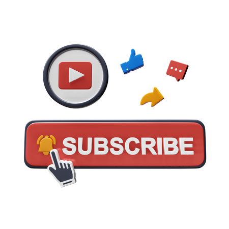 Free Subscribe, like, share  3D Icon