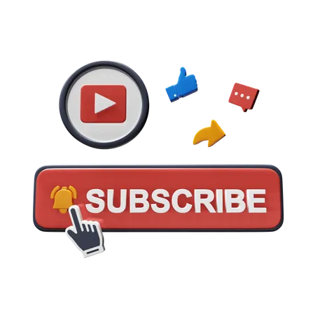 Free Subscribe, like, share  3D Icon