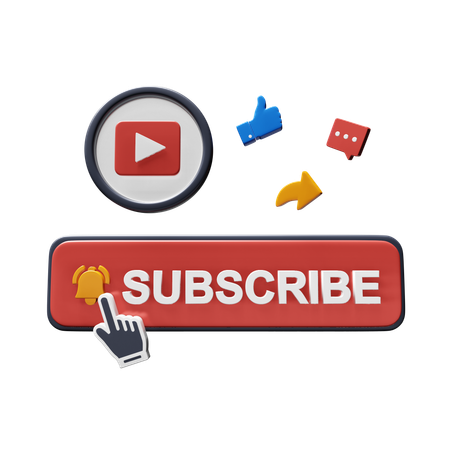 Free Subscribe, like, share  3D Icon