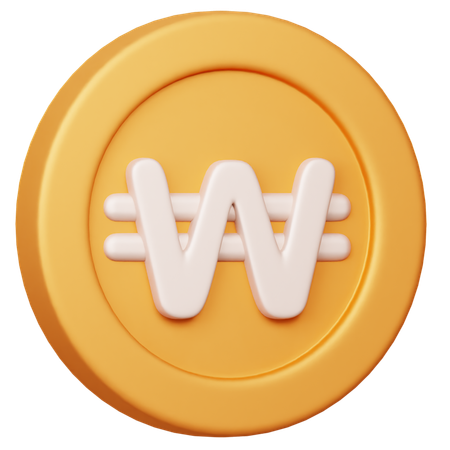 Free Sul-coreano venceu KRW  3D Icon