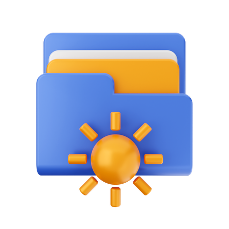 Free Sun Folder  3D Icon