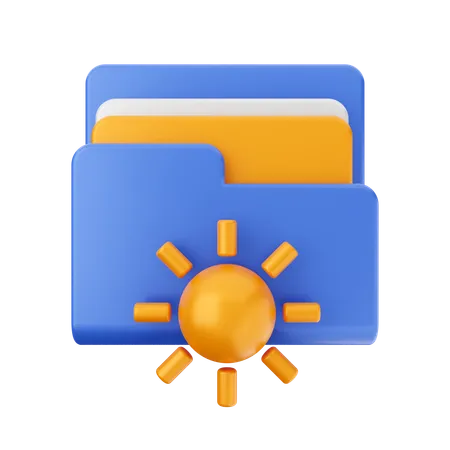 Free Sun Folder  3D Icon