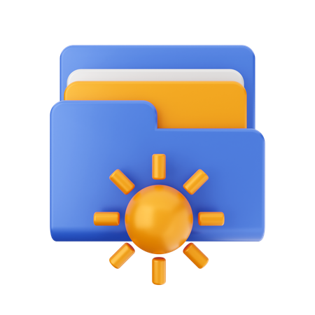 Free Sun Folder  3D Icon