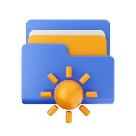 Free Sun Folder  3D Icon