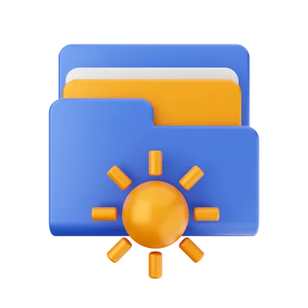 Free Sun Folder  3D Icon