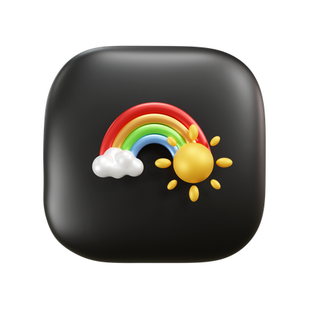 Free Sunny Rainbow Weather  3D Icon