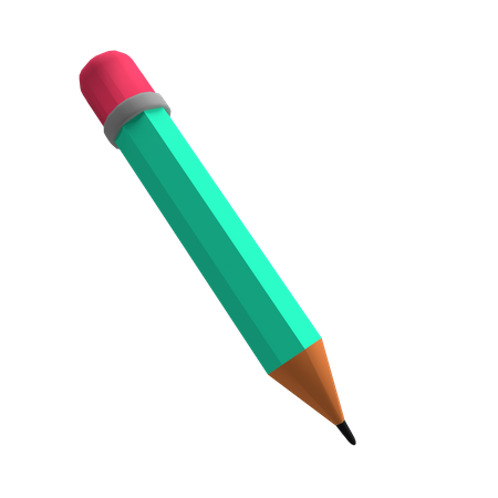 Free Teal Pencil  3D Illustration