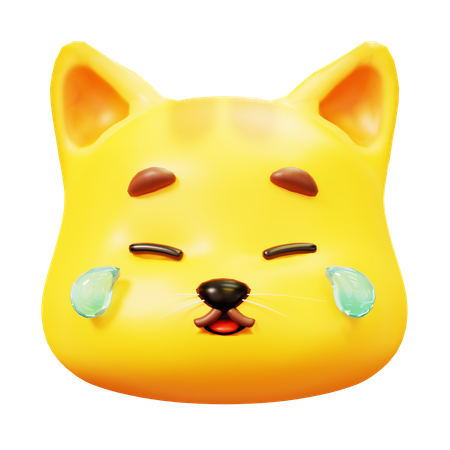 Free Tear Of Joy Cat  3D Icon
