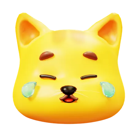 Free Tear Of Joy Cat  3D Icon