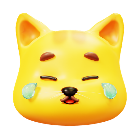 Free Tear Of Joy Cat  3D Icon