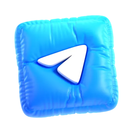 Free 3 D Inflated Telegram Logo 3D Icon