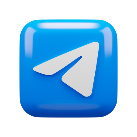 Free Telegram  3D Logo