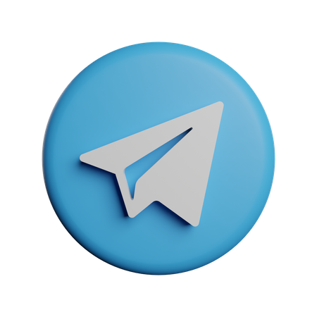 Free Telegram  3D Logo