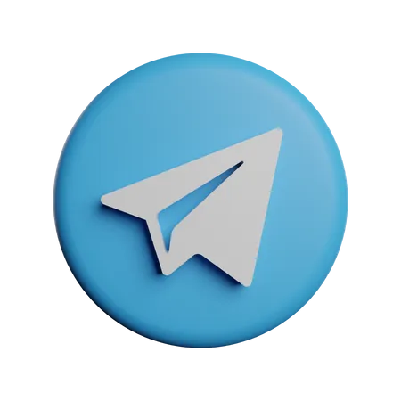 Free Telegram  3D Logo