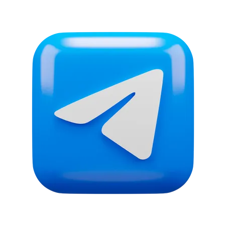Free Telegram  3D Logo