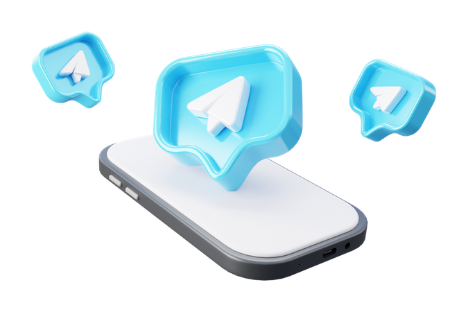Free Telegram marketing  3D Icon