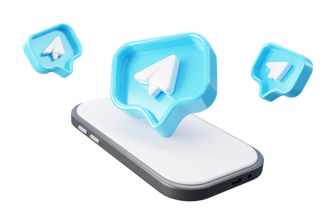 Free Telegram marketing  3D Icon