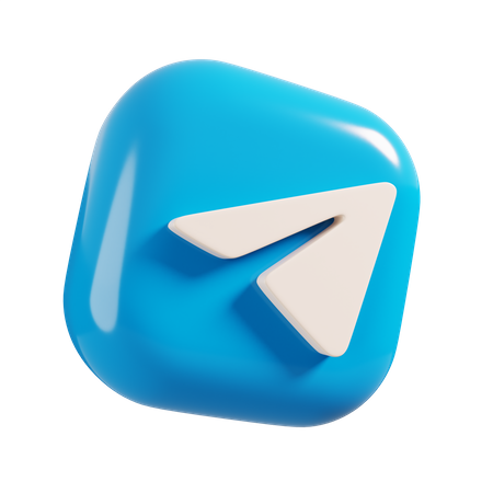 Free Telegrame Logo 3D Illustration