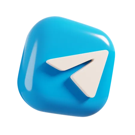Free Telegrame Logo 3D Illustration