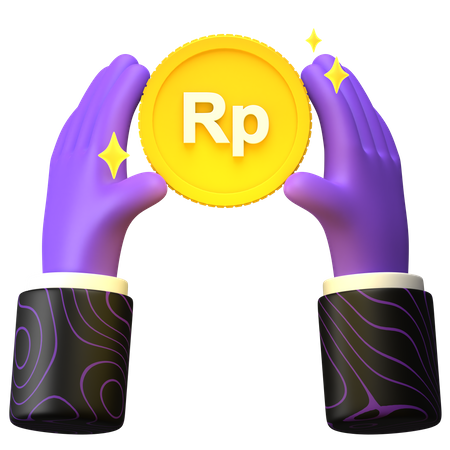 Free Tenir une pièce de monnaie en roupie  3D Icon
