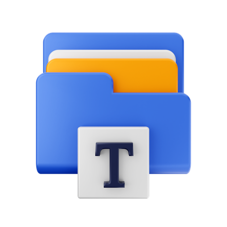 Free Text Folder  3D Icon