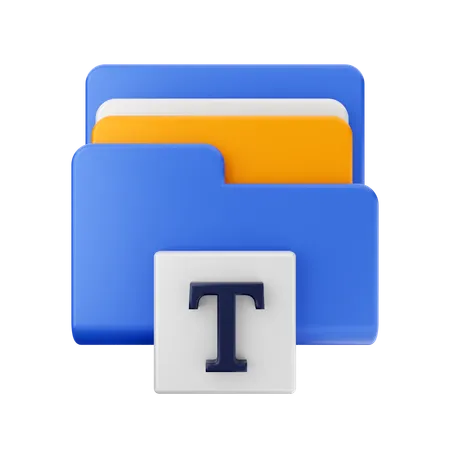 Free Text Folder  3D Icon