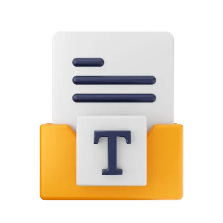 Free Text Folder  3D Icon