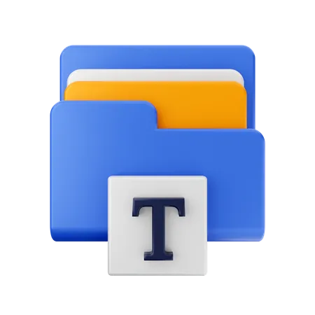 Free Text Folder  3D Icon