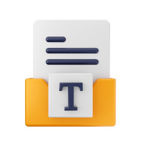 Free Text Folder  3D Icon