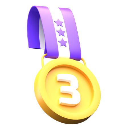 Free Third Place Medal  3D Illustration