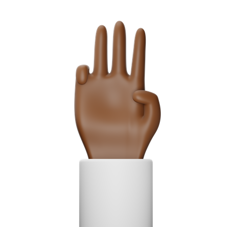 Free Three Finger  3D Icon