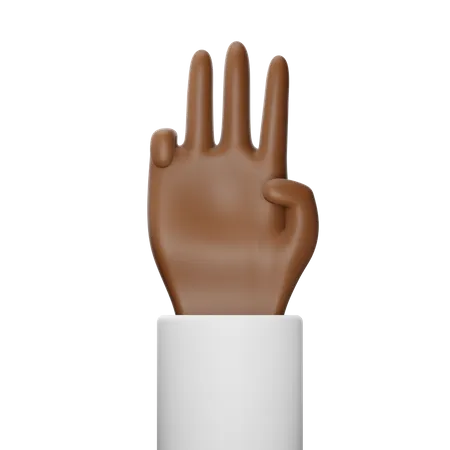 Free 3 D African Hands With Various Fingers Up Or Down 3D Icon