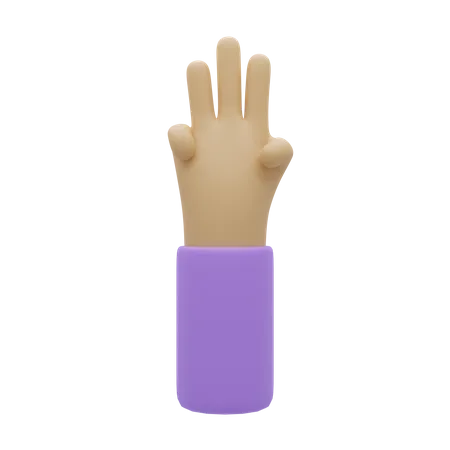 Free Three Finger Gesture  3D Illustration