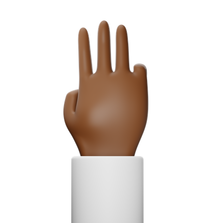 Free Three Finger Hand Gesture  3D Icon