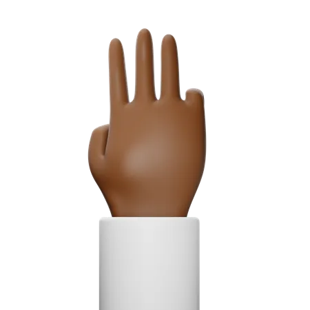 Free Three Finger Hand Gesture  3D Icon