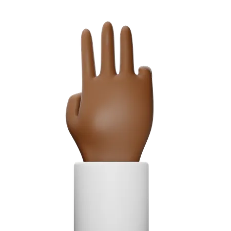 Free Three Finger Hand Gesture  3D Icon
