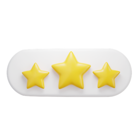 Free Three Star Rating  3D Icon