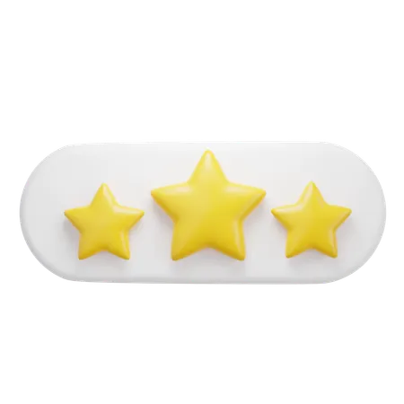 Free Three Star Rating  3D Icon