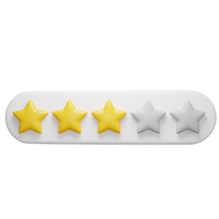 Free Three Star Rating 3D Icon download in PNG, OBJ or Blend format