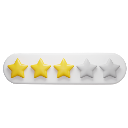 Free Three Star Rating  3D Icon