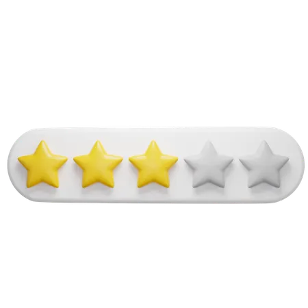 Free Three Star Rating  3D Icon